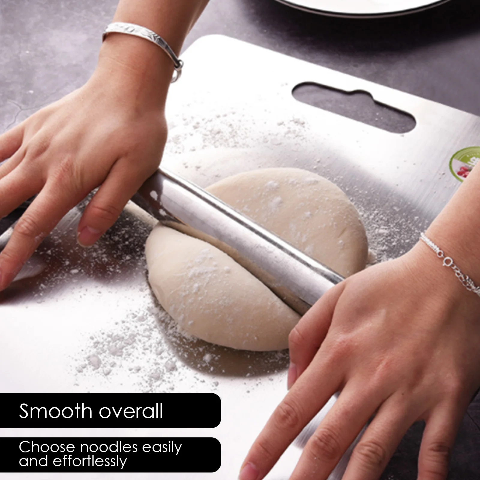 Stainless Steel French Rolling Pin Metal For Bakers Cookie Pastry Dough And Dough Bakeware Roller Dishwasher Safe
Stainless Steel French Rolling Pin Metal For Bakers Cookie Pastry Dough And Dough Bakeware Roller Dishwasher Safe
