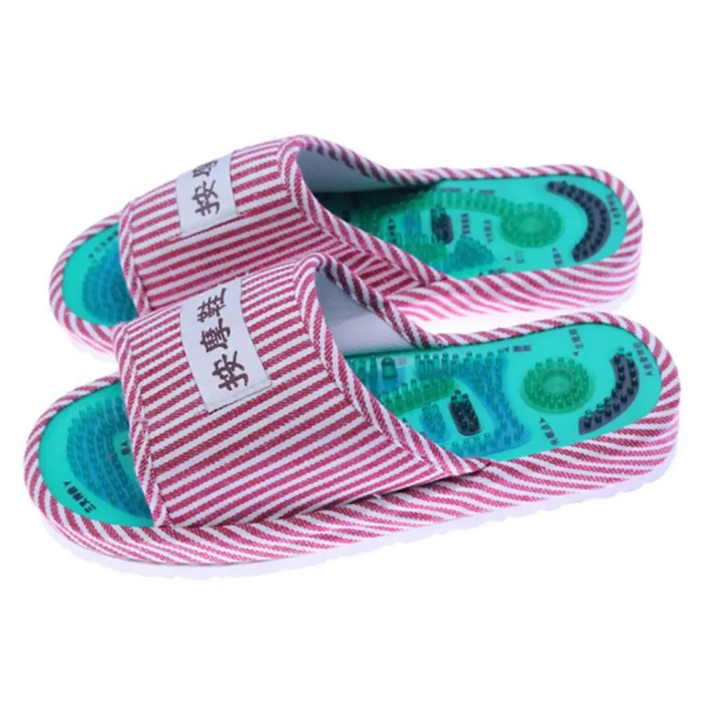 

Healthy Striped Pattern Reflexology Foot Acupoint Slipper Massage Promote Blood Circulation Relaxation Foot GOOD Care Shoes 25cm