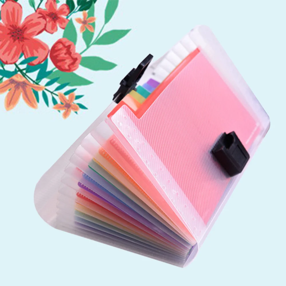 13 Pockets Large Capacity Rainbow Accordian File Organizer A6 Portable Box Document Stand Bag for Girls School 
13 Pockets Large Capacity Rainbow Accordian File Organizer A6 Portable Box Document Stand Bag for Girls School