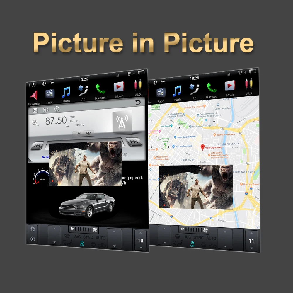 Автомобильный мультимедийный плеер 10 4 дюйма экран в стиле Tesla Android 9 0
