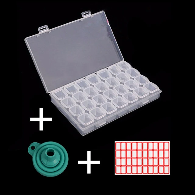 28Girds with funnel diamond painting Box Accessories plastic Beads Display Storage Boxes diamond Embroidery tools Accessory
28Girds with funnel diamond painting Box Accessories plastic Beads Display Storage Boxes diamond Embroidery tools Accessory