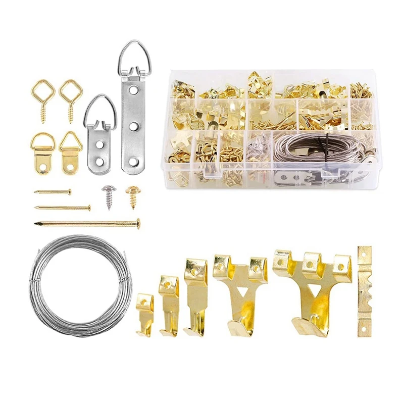 500Pcs Picture Hanging Kit, Photo Frame Hook Hardware With Nails, Hooks,D Ring And Sawtooth Hanger For Frame Hanging
500Pcs Picture Hanging Kit, Photo Frame Hook Hardware With Nails, Hooks,D Ring And Sawtooth Hanger For Frame Hanging