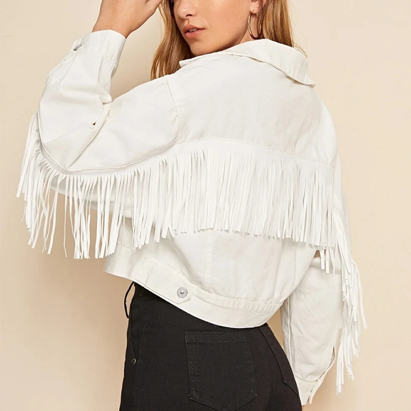 2021 New Autumn Trendy Fringe Beaded Loose White Denim Jacket Coat Women Long Sleeve Casual Outerwear Cool Tassel Streetwear
2021 New Autumn Trendy Fringe Beaded Loose White Denim Jacket Coat Women Long Sleeve Casual Outerwear Cool Tassel Streetwear
