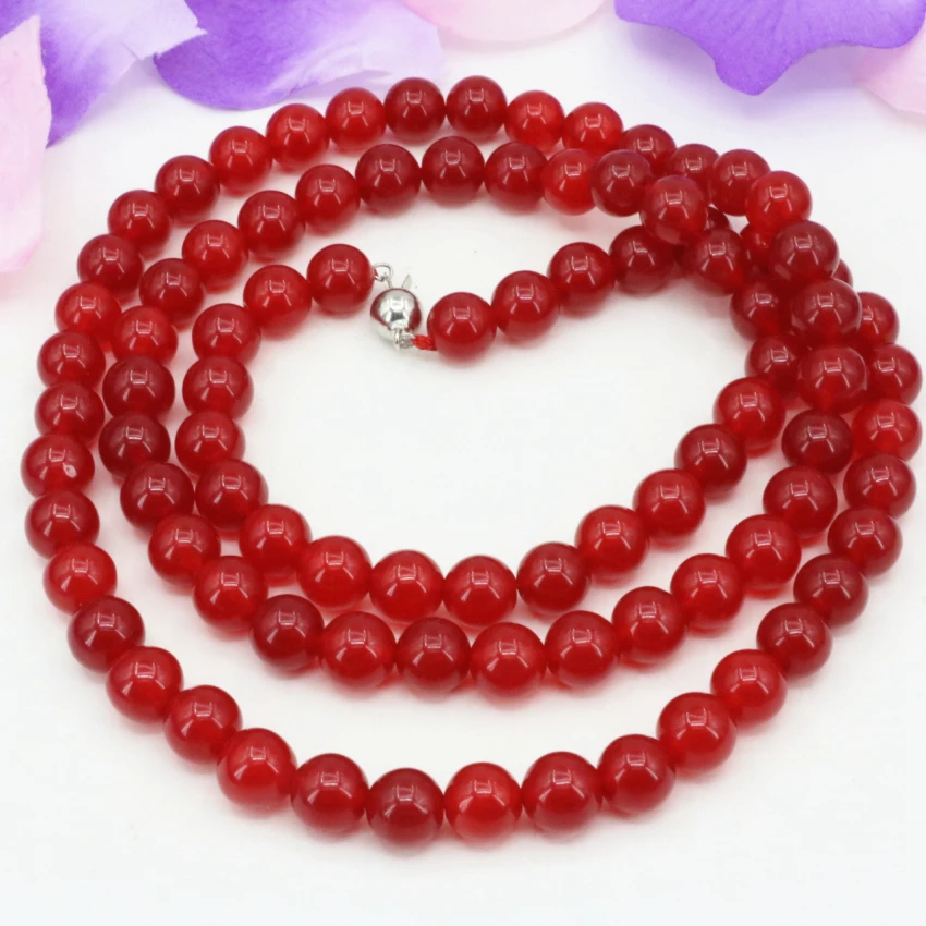 10mm round natural stone red chalcedony jades beads long chain necklace for women prom weddings party gifts jewelry 34inch B3210
10mm round natural stone red chalcedony jades beads long chain necklace for women prom weddings party gifts jewelry 34inch B3210