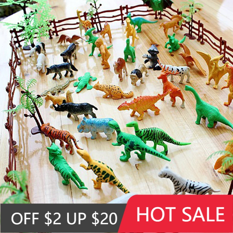 

68 шт./компл. имитация зоопарка пластиковые мини-модели животных игрушки для детей Динозавры Тигровая лошадь «сделай сам» Обучающие игрушки ...