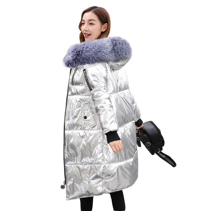 Новинка 2021 женское серебристое Золотое базовое пальто водонепроницаемая зимняя