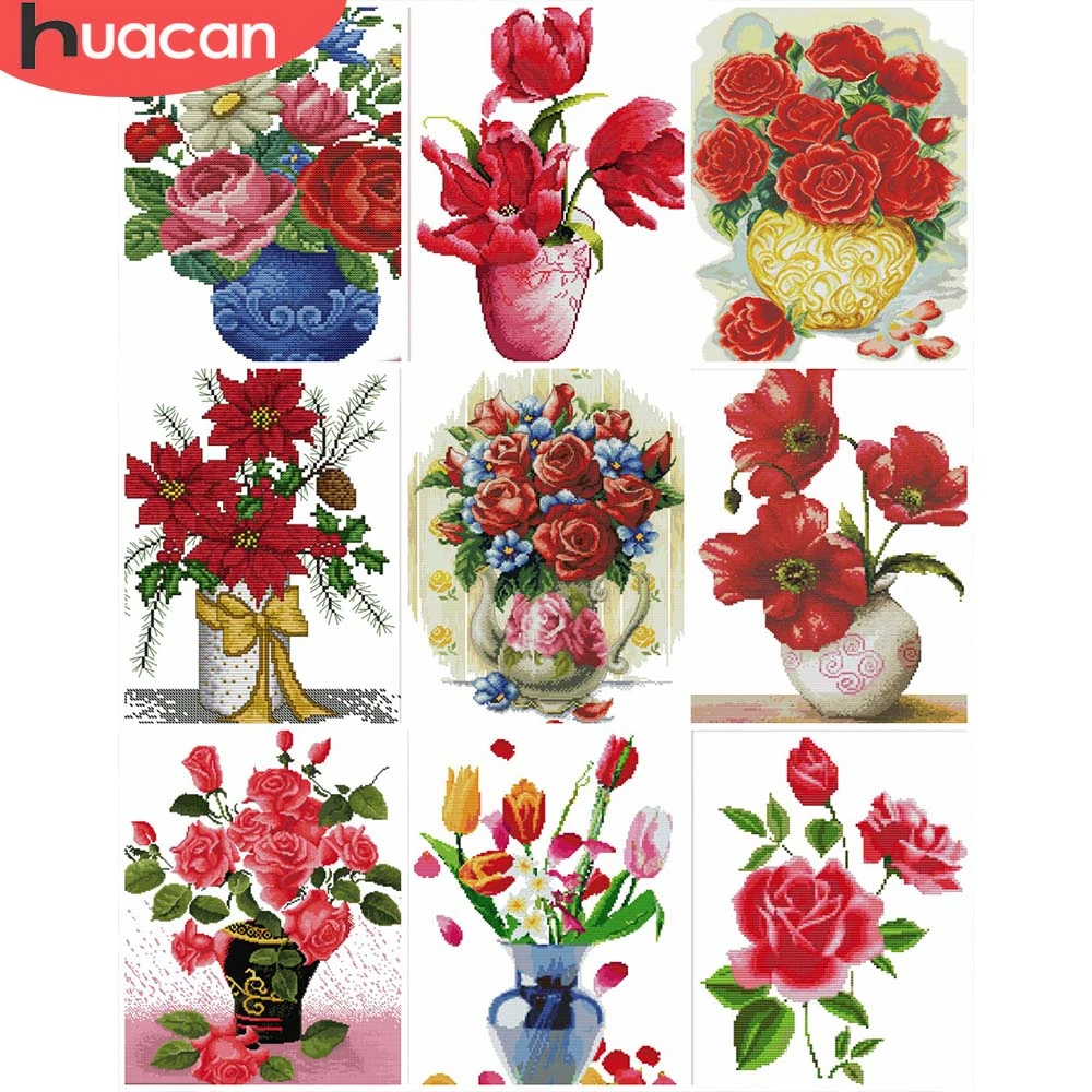 HUACAN DIY Cross Stitch Flowers Kits Cross-Stitch Flower 11CT 14CT Cotton Thread Embroidery Needlework Home Decoration
HUACAN DIY Cross Stitch Flowers Kits Cross-Stitch Flower 11CT 14CT Cotton Thread Embroidery Needlework Home Decoration