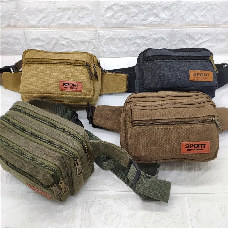 Man's Canvas Waist Bag Thickened Zipper Multilayer Messenger Bag Leisure Travel Mountaineering Bag
Man's Canvas Waist Bag Thickened Zipper Multilayer Messenger Bag Leisure Travel Mountaineering Bag