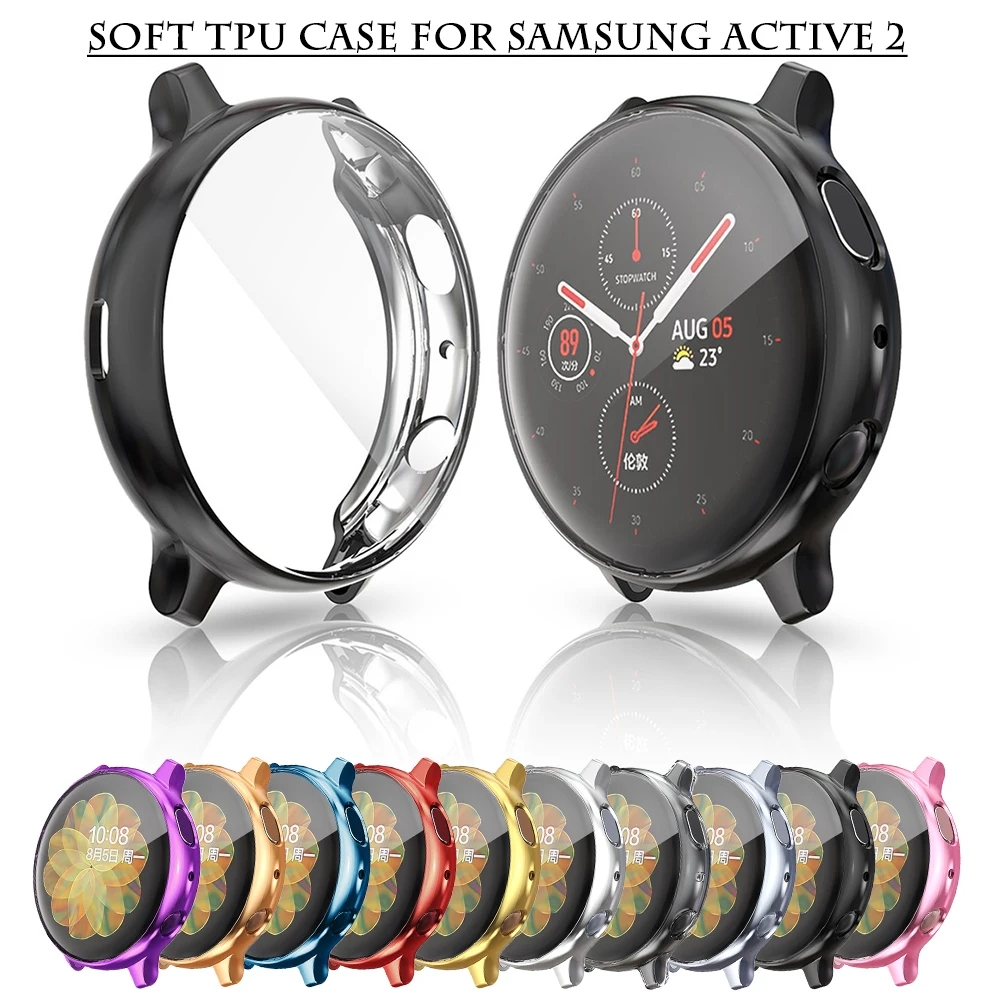Защитный чехол 2 в 1 для Samsung Galaxy Watch Active 44 мм 40 мягкий силиконовый бампер с полным