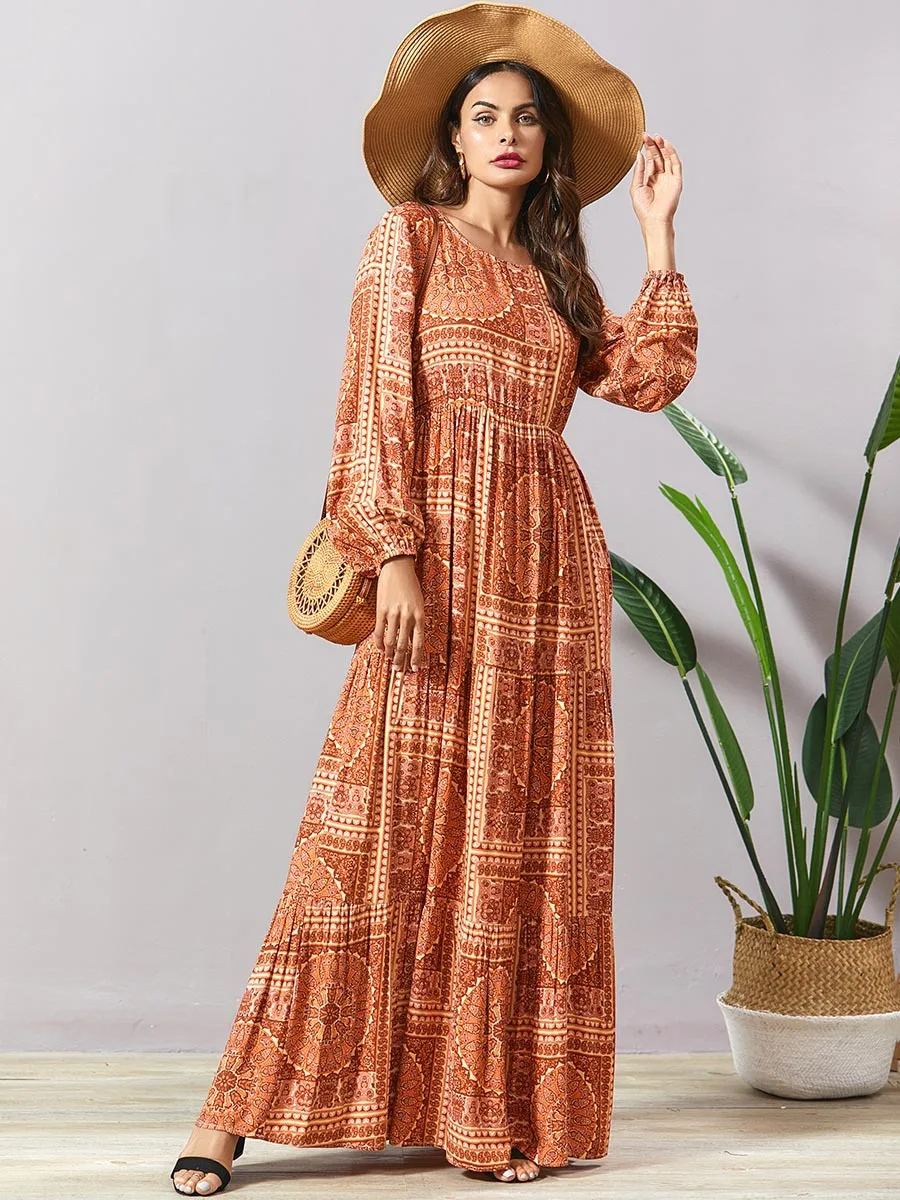 autumn printed long sleeve maxi dress elastic waist plus size swing abaya women ramadan kaftan Dubai Robe islamic judaic gown
autumn printed long sleeve maxi dress elastic waist plus size swing abaya women ramadan kaftan Dubai Robe islamic judaic gown