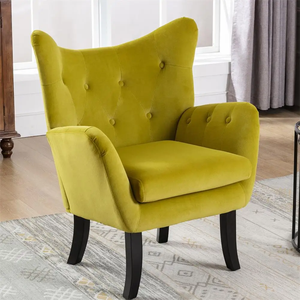 Velvet Wingback Accent Chair Armchair Modern Tufted Button Dressing Chair With Wooden Legs For Living Room Bedroom
Velvet Wingback Accent Chair Armchair Modern Tufted Button Dressing Chair With Wooden Legs For Living Room Bedroom