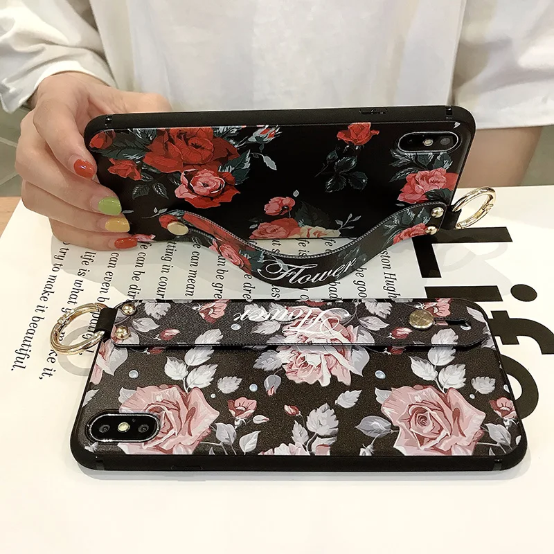 Чехол держатель для телефона samsung Galaxy Note 10 Plus 9 8 S10e S8 S9 S10 ретро цветочный ремешок