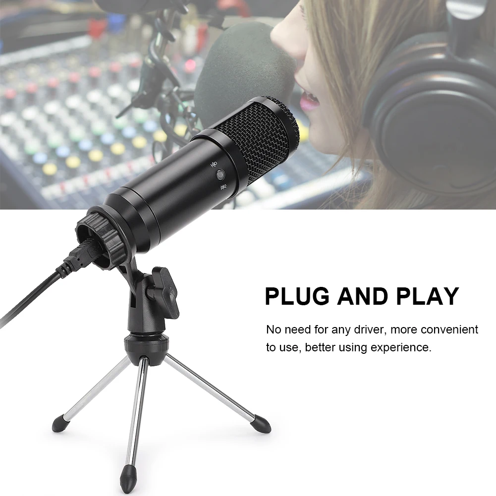 BM-800 USB Condenser Microphone Drive Free Mic with Tripod for Karaoke Recordingusb
BM-800 USB Condenser Microphone Drive Free Mic with Tripod for Karaoke Recordingusb