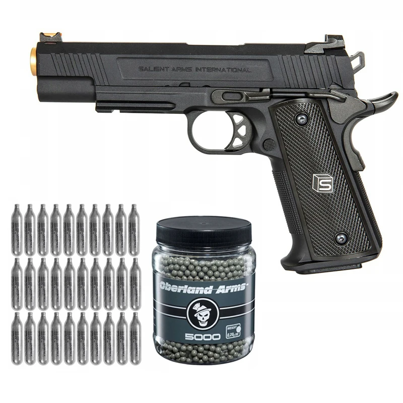 Best selling soft metal weapon, BB gun, carbon dioxide Gun + carbon dioxide tank + 5 rounds of No. 2 bullet, metal wall panel
Best selling soft metal weapon, BB gun, carbon dioxide Gun + carbon dioxide tank + 5 rounds of No. 2 bullet, metal wall panel