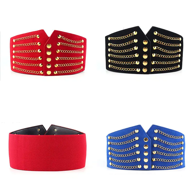 Retro Hollow Rivet Waistband Accessories Belt Skirt Down Jacket Decoration Multi-Color Super Wide Waistband For Women 
Retro Hollow Rivet Waistband Accessories Belt Skirt Down Jacket Decoration Multi-Color Super Wide Waistband For Women