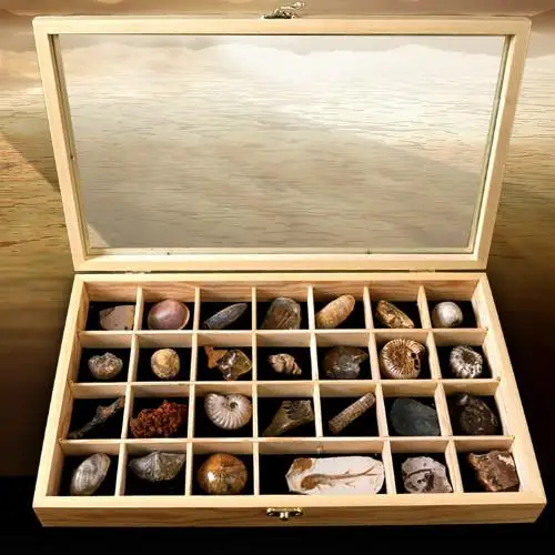 Natural 28 kinds of ancient fossil stone specimen box snail fossil animal fossil
Natural 28 kinds of ancient fossil stone specimen box snail fossil animal fossil