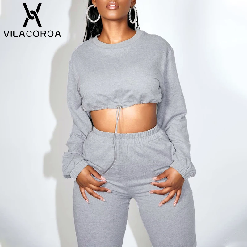 Women High Street Tracksuit 2 Pieces Set Autumn Long Sleeve Drawstring Short Top Solid Sportswear Casual Elastic Pants Outfit 
Women High Street Tracksuit 2 Pieces Set Autumn Long Sleeve Drawstring Short Top Solid Sportswear Casual Elastic Pants Outfit