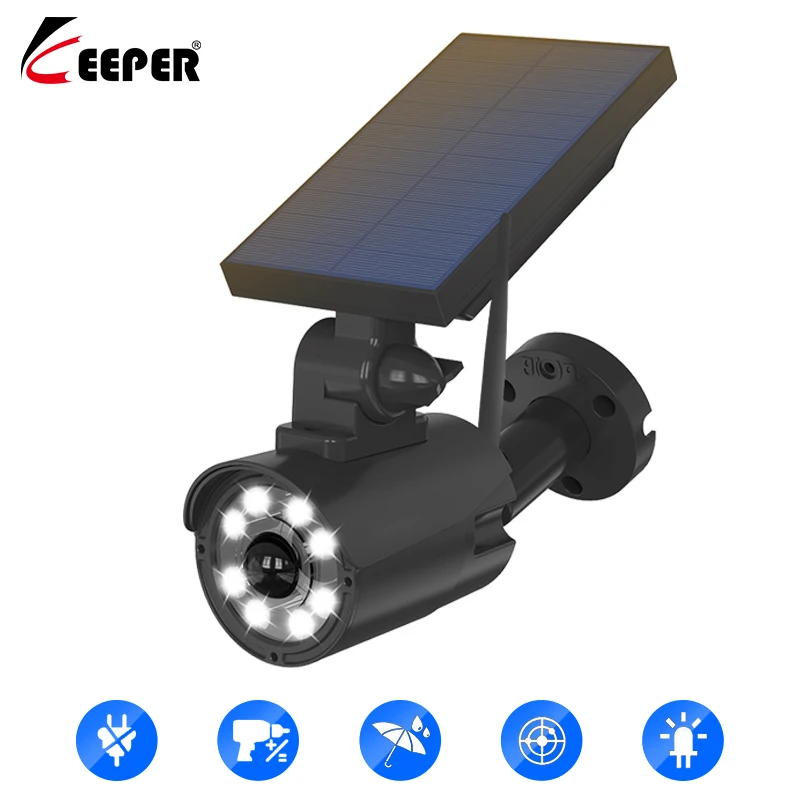 Keeper Solar LED Light Dummy Security Camera IP65 Waterproof PIR Motion Sensor Outdoor CCTV Fake Surveillance Simulation Camera
Keeper Solar LED Light Dummy Security Camera IP65 Waterproof PIR Motion Sensor Outdoor CCTV Fake Surveillance Simulation Camera