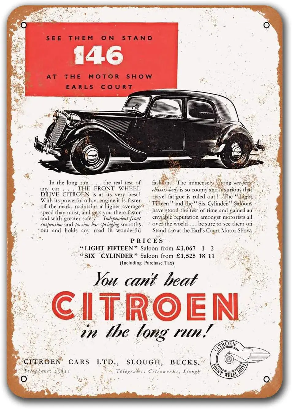 Coffee Club Office Wall Decor Home 1952 Citroen Automobiles Vintage Tin Signs Cars Metal Bar Poster Bar Man Cave 8x12 inches
Coffee Club Office Wall Decor Home 1952 Citroen Automobiles Vintage Tin Signs Cars Metal Bar Poster Bar Man Cave 8x12 inches