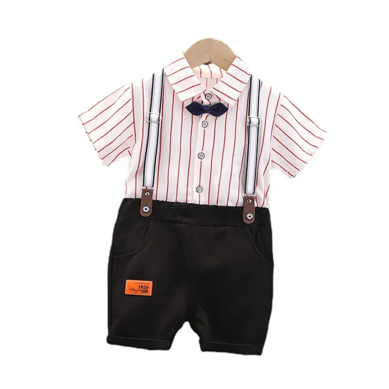New Fashion Summer Baby Boys Clothes Suit Children Cotton Shirt Strap Shorts 2Pcs/Sets Toddler Gentleman Costume Kids Tracksuits
New Fashion Summer Baby Boys Clothes Suit Children Cotton Shirt Strap Shorts 2Pcs/Sets Toddler Gentleman Costume Kids Tracksuits