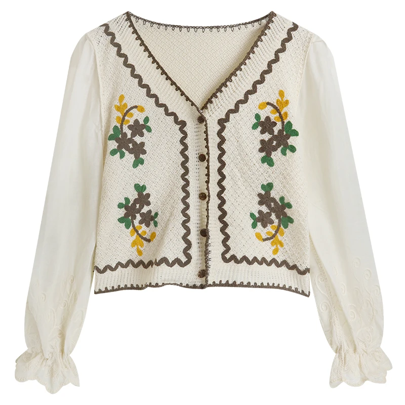 French Vintage embroidered V-neck shirt women's design sense minority spring and autumn 2021 new Long Sleeve Jacket
French Vintage embroidered V-neck shirt women's design sense minority spring and autumn 2021 new Long Sleeve Jacket