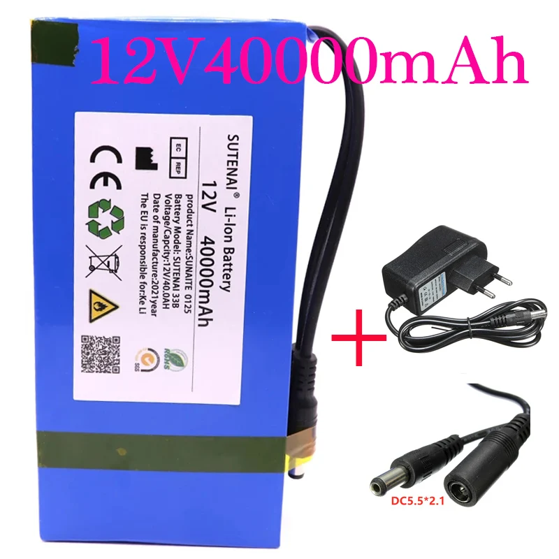 12V 40000mAh Lithium-ion Battery Pack 100% Brand New Portable DC 12.5V 40Ah Batteries With EU Plug+12.6V 1A Charger
12V 40000mAh Lithium-ion Battery Pack 100% Brand New Portable DC 12.5V 40Ah Batteries With EU Plug+12.6V 1A Charger