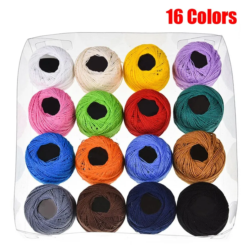 16 Colors Crochet Cotton Yarn Balls Cross Stitch Needlepoint Knitting Threads Braiding Headbandor DIY Crafts Shoes Making Gifts
16 Colors Crochet Cotton Yarn Balls Cross Stitch Needlepoint Knitting Threads Braiding Headbandor DIY Crafts Shoes Making Gifts