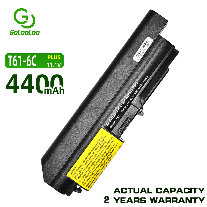 Golooloo 11.1V Battery for Lenovo Thinkpad T61U R400 T400 R61 R61i T61T61P (14.1" widescreen) 41U3196 42T5226 42T5228 42T4552
Golooloo 11.1V Battery for Lenovo Thinkpad T61U R400 T400 R61 R61i T61T61P (14.1" widescreen) 41U3196 42T5226 42T5228 42T4552