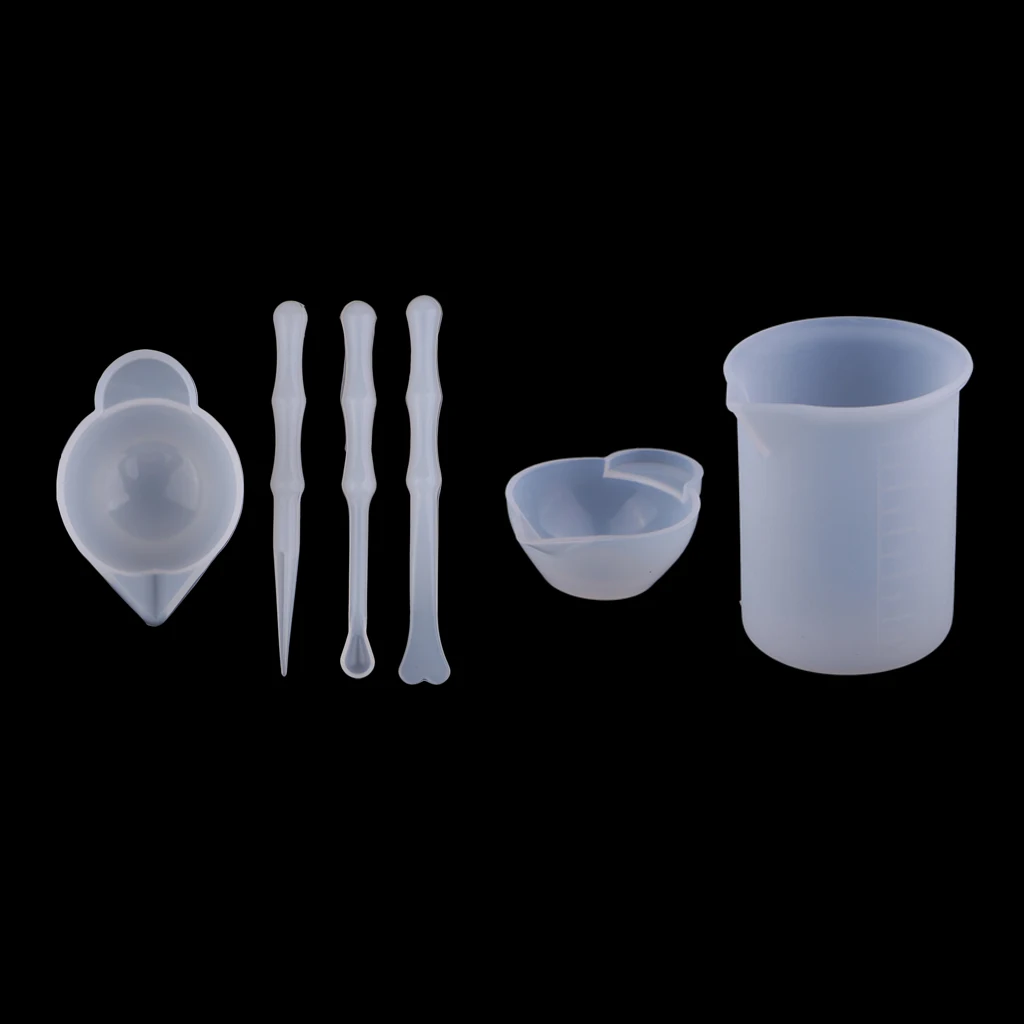 6 шт. силиконовые чашки эпоксидной смолы чаша для смешивания и мешалки DIY Смола