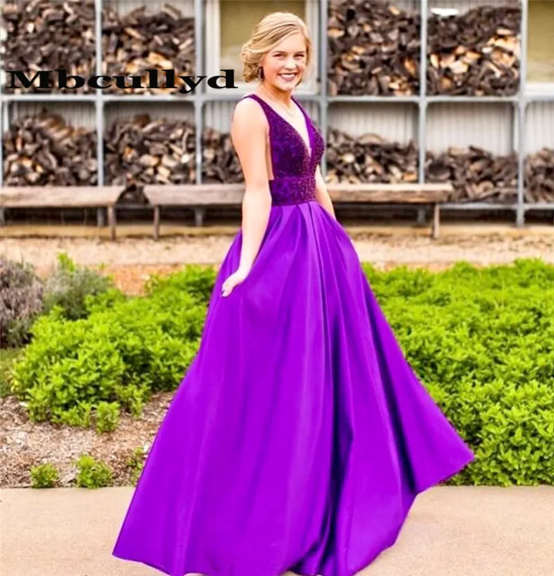 Mbcullyd Glitter Beading Prom Dresses Long 2023 Luxury Purpel Satin Long Formal Party Dress Cheap Plus Size vestido de gala
Mbcullyd Glitter Beading Prom Dresses Long 2023 Luxury Purpel Satin Long Formal Party Dress Cheap Plus Size vestido de gala