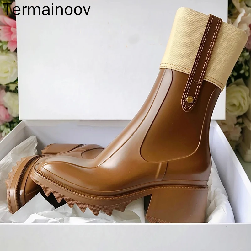 Termainoov Women Boots Rain Boots High Quality Chunky Square Toe Zipper Women Winter Boots Retro Boots
Termainoov Women Boots Rain Boots High Quality Chunky Square Toe Zipper Women Winter Boots Retro Boots