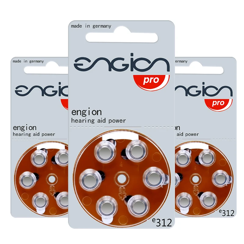 Батареи Engion для слуховых аппаратов E312 A312 312A 312 PR41 S312 немецкая цинковая воздушная