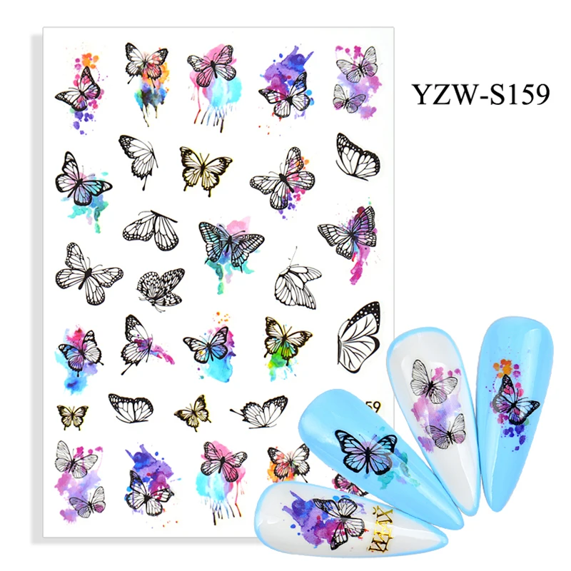 Butterfly Painting Colorful 3D Nail Stickers Black Lines Drawing Wings Manicure Sliders Butterflies Foil Nail Art Decorations
Butterfly Painting Colorful 3D Nail Stickers Black Lines Drawing Wings Manicure Sliders Butterflies Foil Nail Art Decorations
