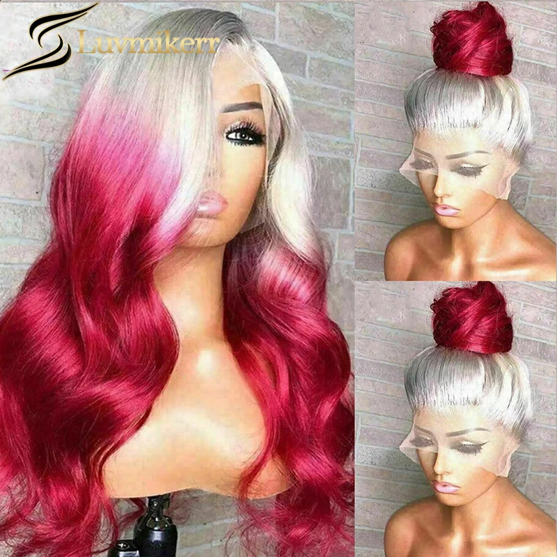 Hd Transparent Human Hair Wigs 99J Blonde Ombre Pink Colored 13x6 Lace Frontal Wigs Pre Plucked Loose Body Wave Wigs For Women
Hd Transparent Human Hair Wigs 99J Blonde Ombre Pink Colored 13x6 Lace Frontal Wigs Pre Plucked Loose Body Wave Wigs For Women