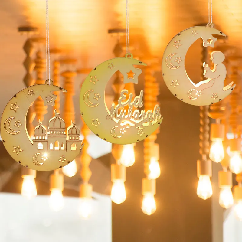 1Pcs Wooden Hanging Decor LED Lights Pendants Ornaments Islamic Ramadan Kareem Decoration Eid Mubarak Lights Gifts Woodeen Craft
1Pcs Wooden Hanging Decor LED Lights Pendants Ornaments Islamic Ramadan Kareem Decoration Eid Mubarak Lights Gifts Woodeen Craft