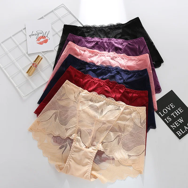 2pcs/lot Underwear Woman Sexy Lace Panties Plus Size Panty Transparent Cotton Briefs Intimates underpants New for women
2pcs/lot Underwear Woman Sexy Lace Panties Plus Size Panty Transparent Cotton Briefs Intimates underpants New for women