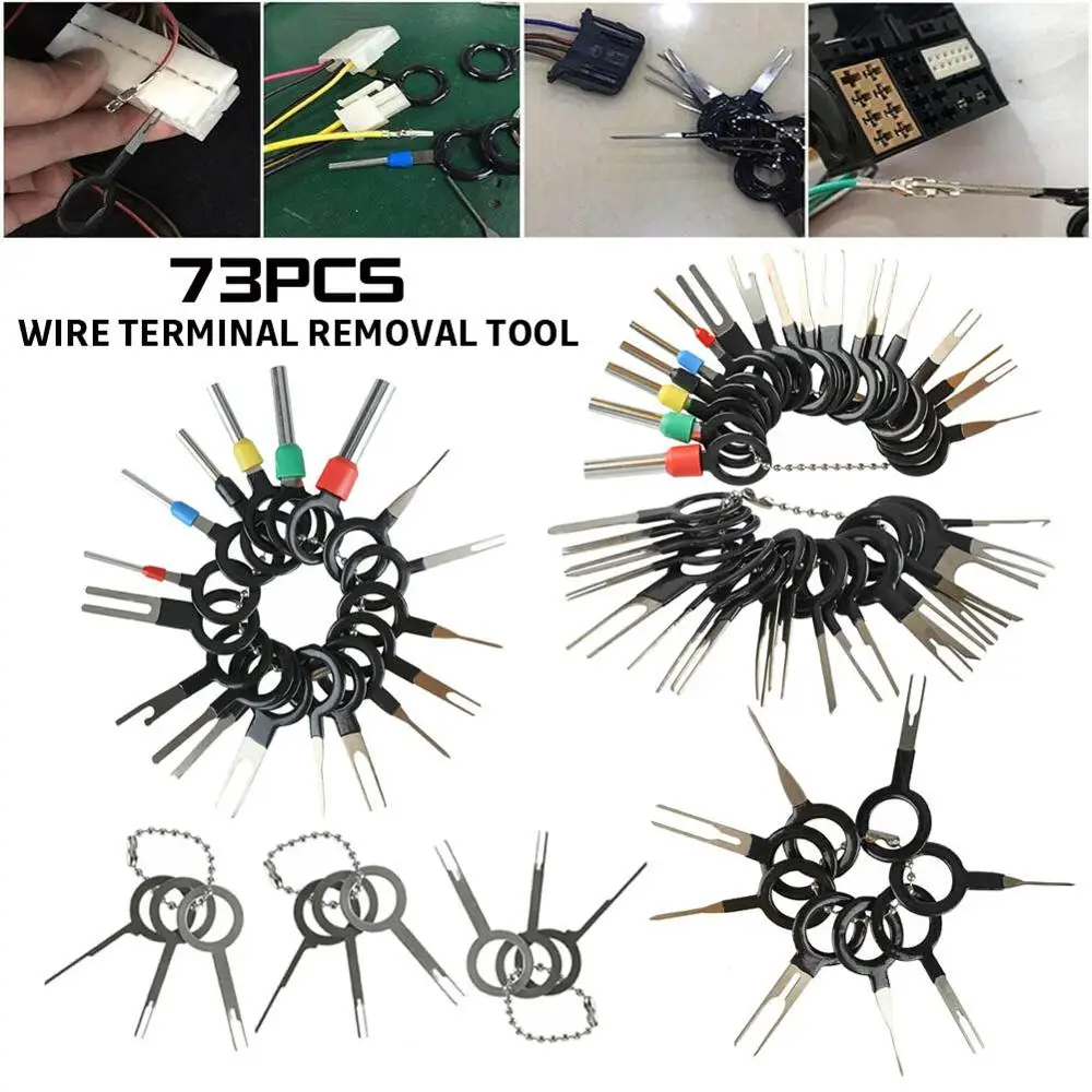 73Pcs Wire Terminal Removal Tool Car Electrical Wiring Crimp Connector Pin Kit,Durable Car Accessories
73Pcs Wire Terminal Removal Tool Car Electrical Wiring Crimp Connector Pin Kit,Durable Car Accessories