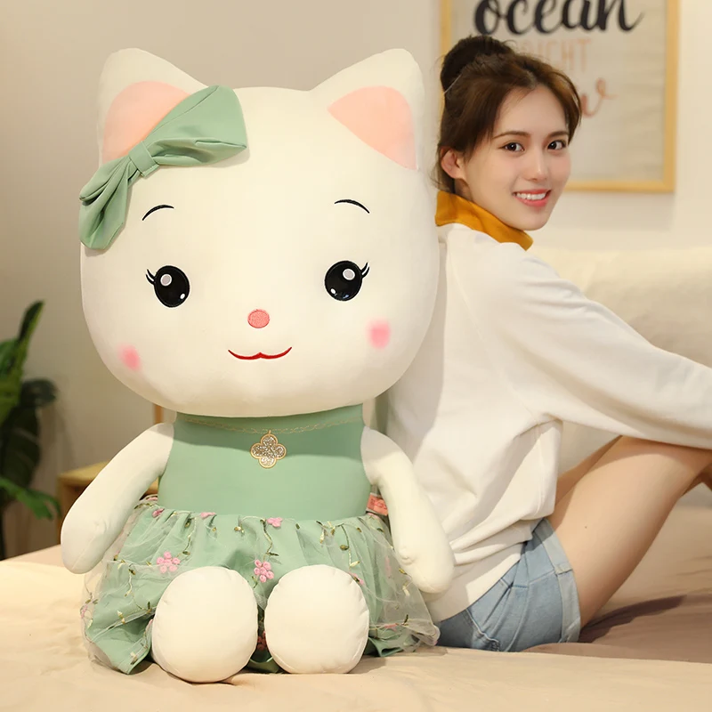 Милая милая игрушка Beaty кошка розовый зеленый Подушка Плюшевые игрушки животные