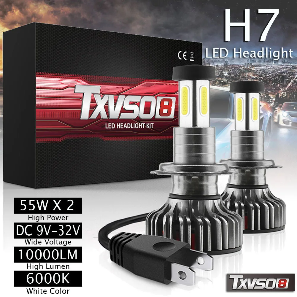 SUHU 2Pcs H7 LED Headlight Light Bulb 12V 24V High Or Low Beam 10000LM 6000K Fog Light Lamp Canbus Led Headlamp Bulb Accessories
SUHU 2Pcs H7 LED Headlight Light Bulb 12V 24V High Or Low Beam 10000LM 6000K Fog Light Lamp Canbus Led Headlamp Bulb Accessories