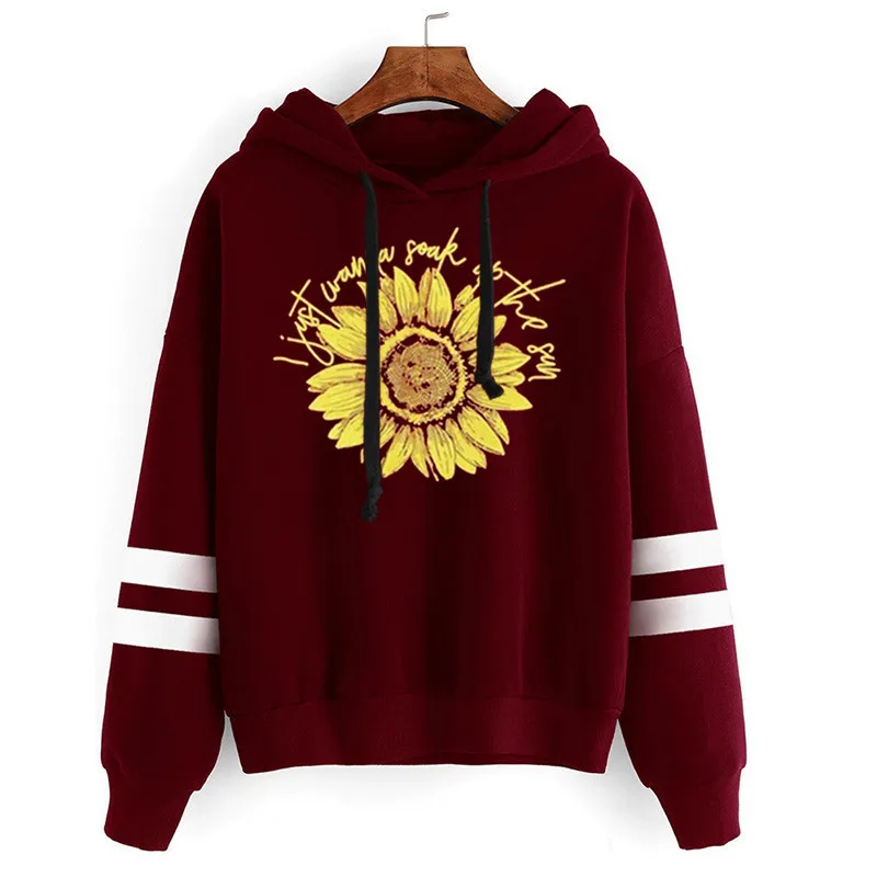 Women Fall 2020 Women Hoodie Fleece Letter Printing Sweatshirt Sunflower Pattern Printing Long Sleeve Hooded
Women Fall 2020 Women Hoodie Fleece Letter Printing Sweatshirt Sunflower Pattern Printing Long Sleeve Hooded