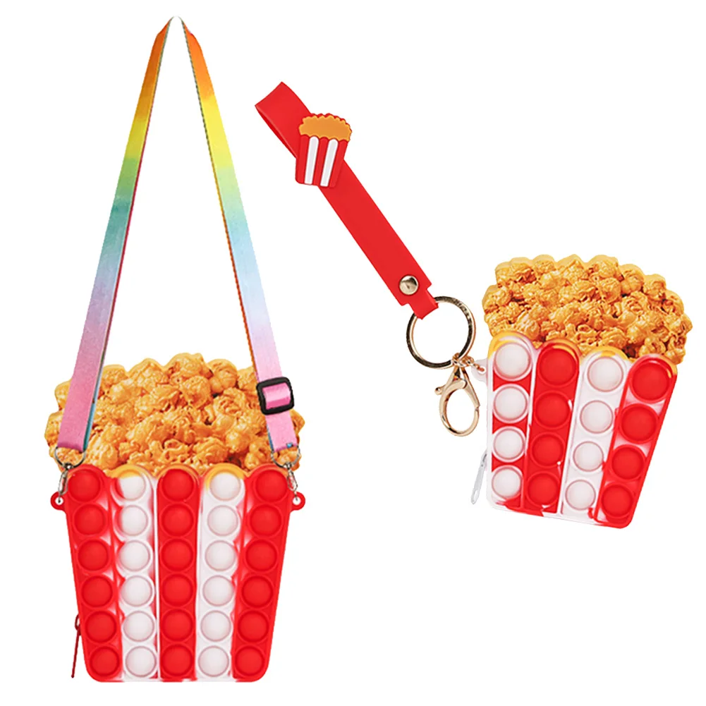 Silicone Push Bubble Popcorn Shape Coin Purse Sensory ADHD Autism Learning Materials Stress Reliever Crossbody Bag Gift for Kid
Silicone Push Bubble Popcorn Shape Coin Purse Sensory ADHD Autism Learning Materials Stress Reliever Crossbody Bag Gift for Kid