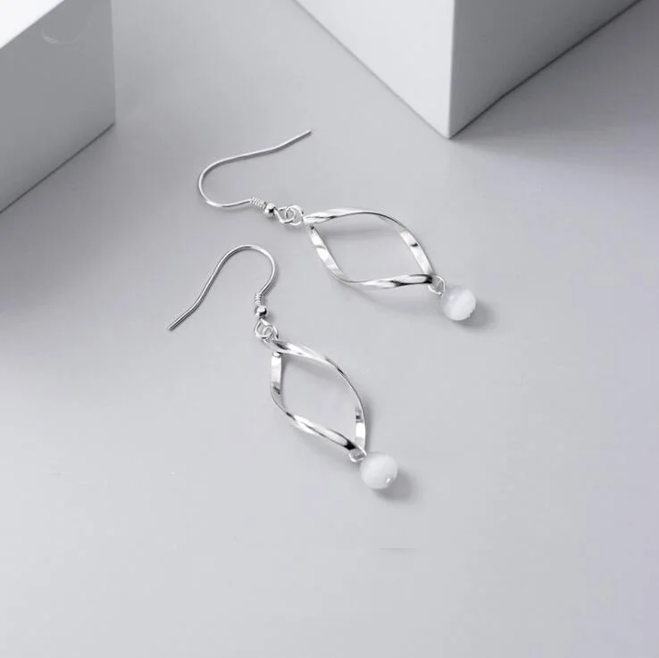 Drop Earrings 100% 925 Sterling Silver Drop Earrings with Opal
Drop Earrings 100% 925 Sterling Silver Drop Earrings with Opal