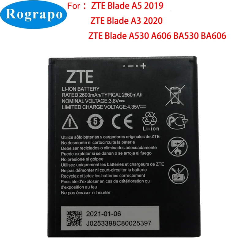 Новый оригинальный 2660mAh Li3826T43P4h705949 мобильный телефон аккумулятор для ZTE Blade A5 2019 A3