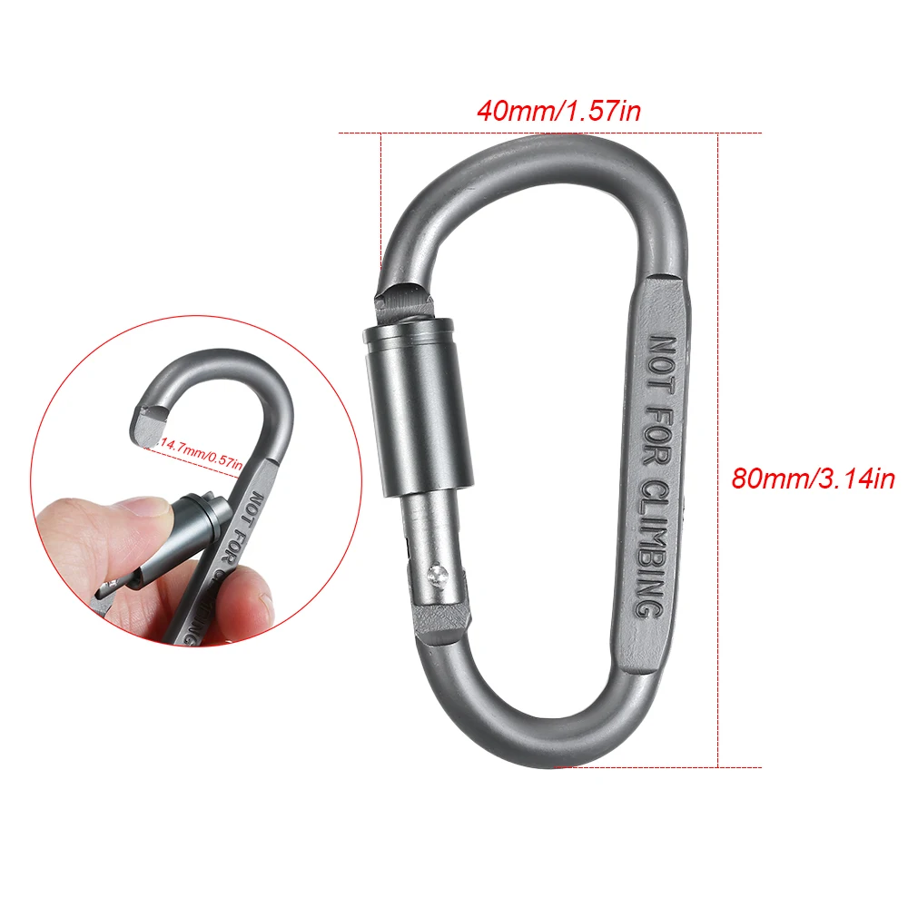 6 Pack Multi-Function D-Shape Aluminum Screw Locking Carabiner for Outdoor Buckle for Camping,Hiking,Fishing,Outdoor Activities
6 Pack Multi-Function D-Shape Aluminum Screw Locking Carabiner for Outdoor Buckle for Camping,Hiking,Fishing,Outdoor Activities