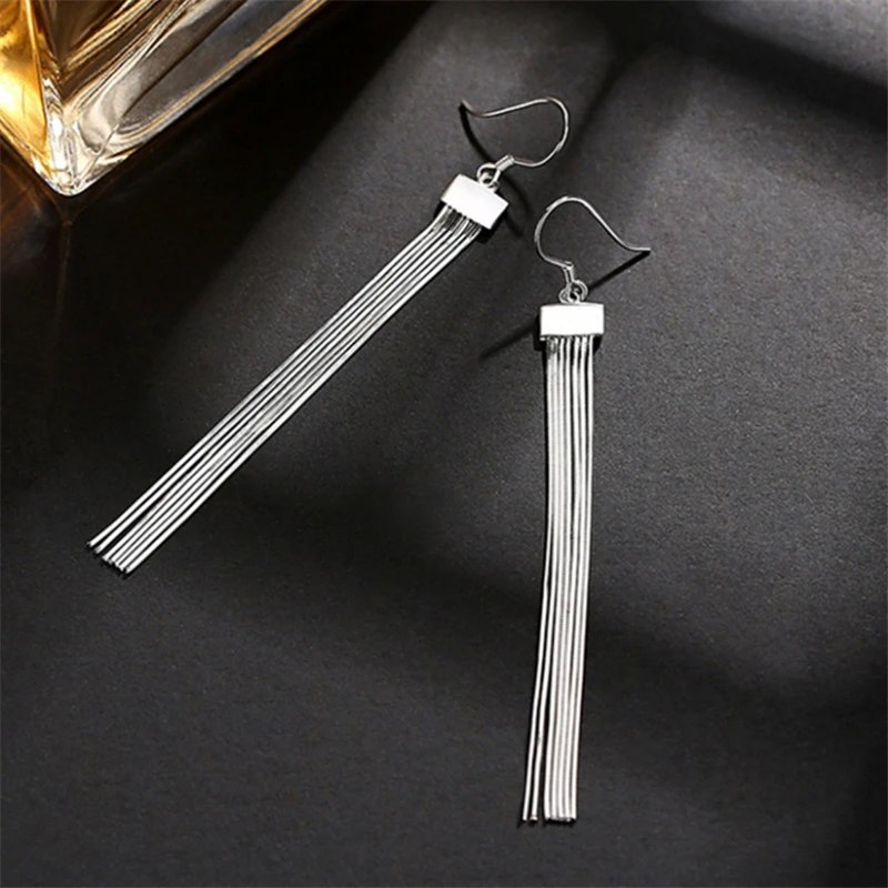 Korean Earrings Tibetan Sliver Safety Pin Long Tassel Drop Earrings Simple Women Fashion Earrings 2019 Boho Brincos Jewelry
Korean Earrings Tibetan Sliver Safety Pin Long Tassel Drop Earrings Simple Women Fashion Earrings 2019 Boho Brincos Jewelry