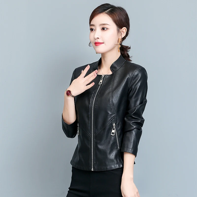Plus Size 5XL Women Leather Jacket 2020 Autumn Faux Leather Moto Jacket Women Short Pu Leather Coat High Quality Black Jacket
Plus Size 5XL Women Leather Jacket 2020 Autumn Faux Leather Moto Jacket Women Short Pu Leather Coat High Quality Black Jacket