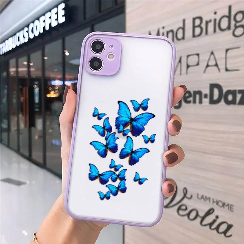 Blue Butterfly Phone Case For iPhone 12 11 Mini Pro XR XS Max 7 8 Plus X Matte transparent Purple Back Cover
Blue Butterfly Phone Case For iPhone 12 11 Mini Pro XR XS Max 7 8 Plus X Matte transparent Purple Back Cover