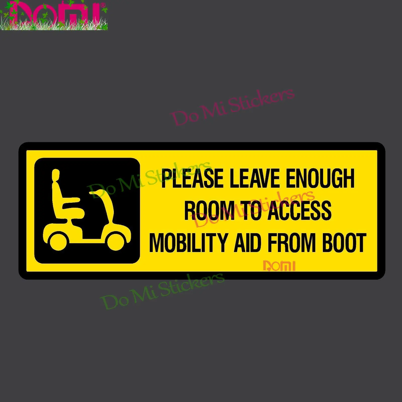 Please Leave Room for Mobility Aid Sticker 200x75mm - Disabled, Car, Parking Car Sticker Laptop Trunk Wall Vinyl Waterproof PVC
Please Leave Room for Mobility Aid Sticker 200x75mm - Disabled, Car, Parking Car Sticker Laptop Trunk Wall Vinyl Waterproof PVC