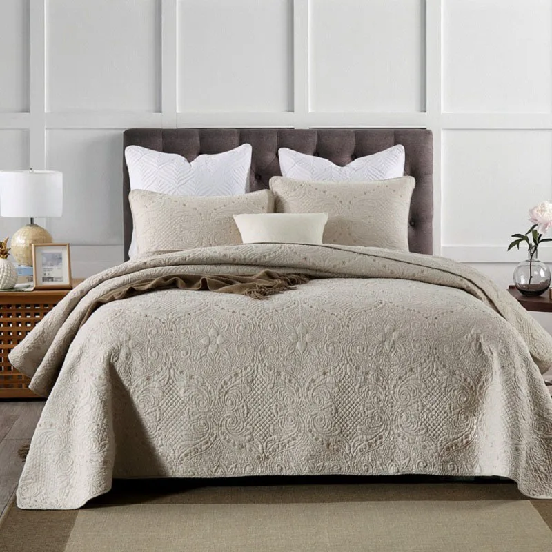 CHAUSUB Cotton Quilt Set 3PCS Bedspreads on the Bed Embroidered Bed Cover King Queen Size Quilted Coverlet Solid Summer Blanket
CHAUSUB Cotton Quilt Set 3PCS Bedspreads on the Bed Embroidered Bed Cover King Queen Size Quilted Coverlet Solid Summer Blanket