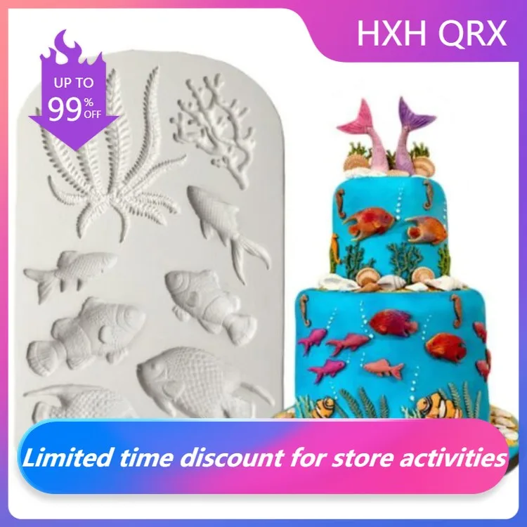 1pcs Fish Seaweed Silicone Mold DIY Cake Border Fondant Cake Decorating Tools Sea Coral Cupcake Chocolate Moulds
1pcs Fish Seaweed Silicone Mold DIY Cake Border Fondant Cake Decorating Tools Sea Coral Cupcake Chocolate Moulds